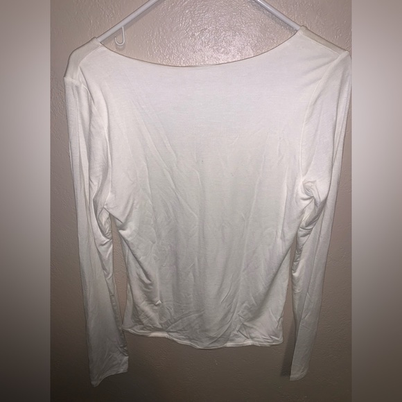 Ivory V Neck Double Layered Long Sleeve Top NWT - Picture 4 of 4